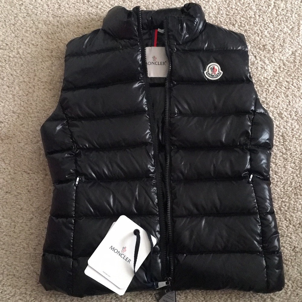 NWT Moncler Ghany Shiny Puffer Vest Black sz 0